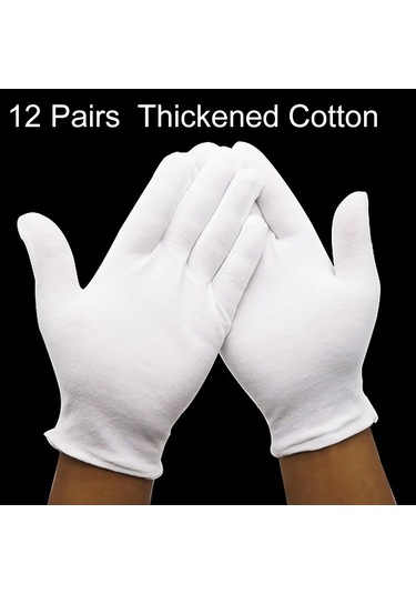 Sones 12 Çift Saf Pamuklu İş Eldiveni, Kalınlaştırılmış Pamuk