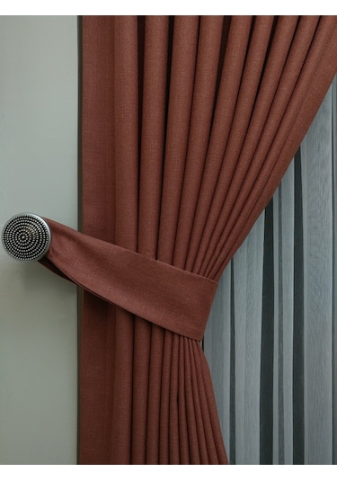 Evdepo Home Keten Kiremit Fon Perde Tek Kanat (518568828) Kiremit