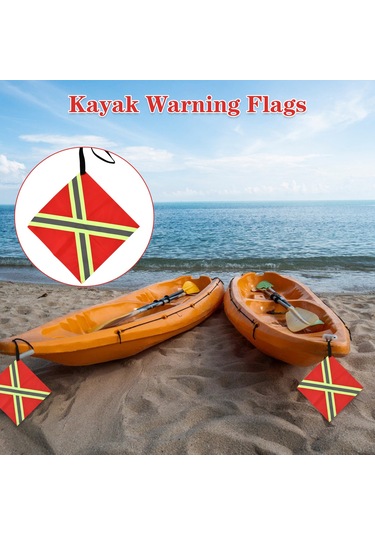 Mufunye 4 Adet 30x30cm Oxford Kumaş Kayak Bayrağı, Yansıtıcı Çizgili, Görünürlüğü Artırıcı, X Tipi Kare Desenli