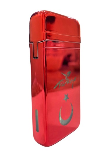 Kırmızı Türkiye Yazılı Türk Bayraklı Işıklı Pürmüzlü Çakmak 109282 Kırmızı