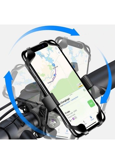 Sepetinegelsin 360 Dönerli Universal Bisiklet Telefon Tutucu Siyah