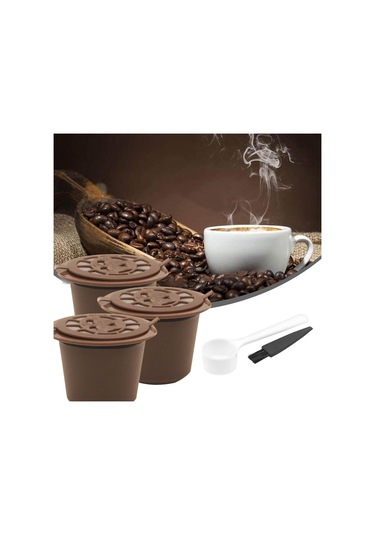 Suntek Yeniden Kullanılabilir Kahve Kapsülleri Ve Cafe Bar Style B Brown Için Kaşık Kahve Gereçleri