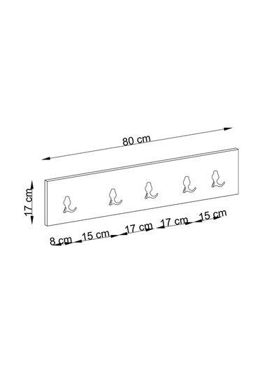 Decormet 5li Askılık Safir Meşe Diğer