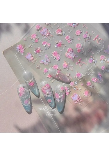 Flybuy Lale Çiçek Jöle Kabartma Yıldız Kalp Şeftali Çiçeği 5d Ms778