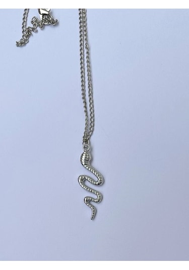 Paytak Moda Yılan Snake Hayvan Zincir Kolye Pytkznkly225 Gümüş
