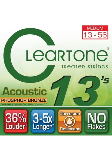 Cleartone Phos-Bronze Medium 13-56 Takım Tel Akustik Gitar Teli0