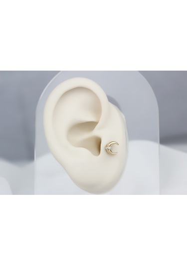 Glorria Altın Hilal Tragus Piercing Altın