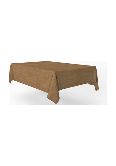 Kadife Dokulu Masa Örtüsü Camel Rengi-642