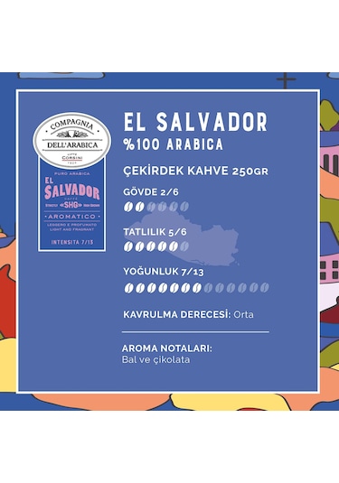 Caffe Corsini El Salvador %100 Arabica Çekirdek Kahve 250 G