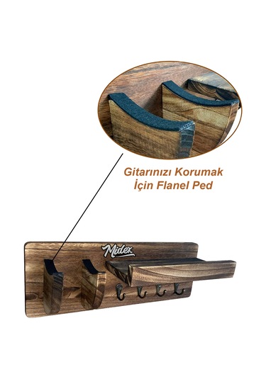 Midex Gp-20 Gitar Standı Sehpası Duvar Askısı Ahşap Şık Kaliteli
