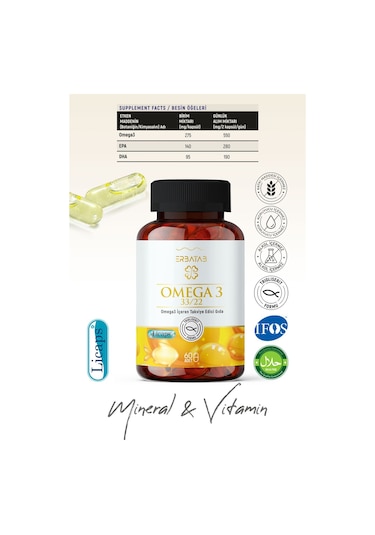 Erbatab Omega 3 Balık Yağı 60 Kapsül