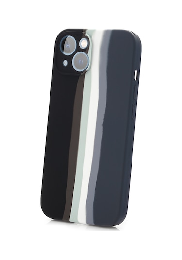 İphone 12 Uyumlu Kılıf Gökkuşağı Rainbow Lansman Silikon-leke Tutmayan Yüzey-tam Koruma Sağlar Siyah