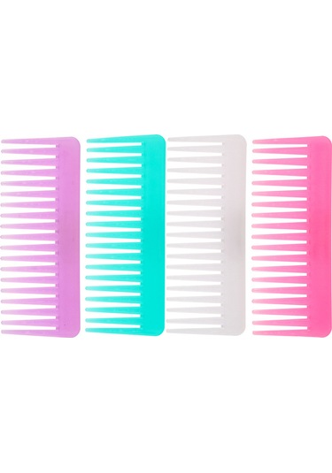 Samdoo Uzun Saçlar İçin Büyük Geniş Dişli Tarak - Statik Elektrikten Koruyucu - Evde Kullanıma Uygun - Pembe Logo Yok