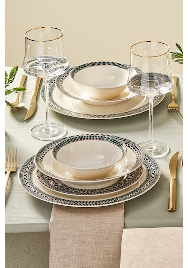 Karaca  Elegance Bone Cordoba 56 Parça 12 Kişilik Yemek Takımı Gold