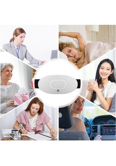 Neevoyu Beyaz Usb Şarjlı Karın Masaj Cihazı - Elektrikli Isıtıcı Bel Bantı 5 Seviye Masaj Gücü Çok Renkli