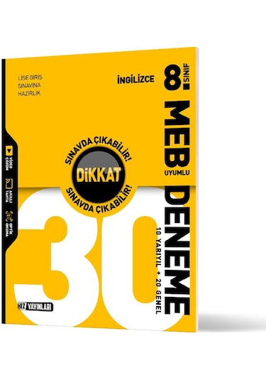 Hız 8. Sınıf 30 Lu İngilizce Deneme