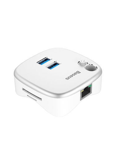 Baseus Rj45 Tf Çok Fonsiyonlu Notebook Adaptörü Hub Dual Usb 3.0 Gümüş