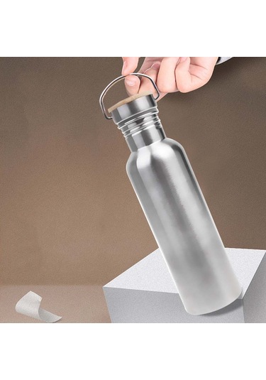 Suntek Geniş Ağızlı Açık Kamp Paslanmaz Çelik Spor Bisiklet Matarası 750 ML Gümüş