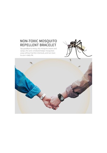 Kangvka Siyah Ultrasonik Entegreli Uygunluk Ayarı Yapılabilir Elektrikli Toprak Arısı Kovucu Bileklik - Ev, Ofis Ve Dış Mekanlar İçin