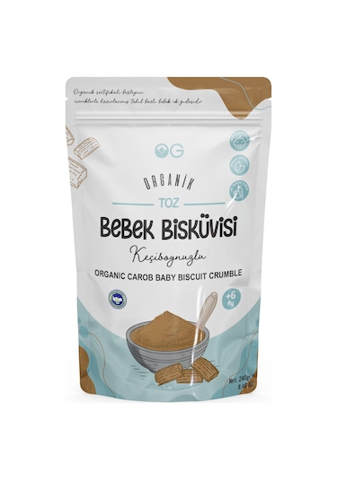 OG natural Organik Keçiboynuzlu Toz Bebek Bisküvisi 240 Gr +6 Ay Keçiboynuzu - Un