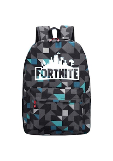 Hfambition Gece Parlayan Fortnite Tema Okul Çantası - Mavi Desenli, 20-35l Kapasiteli Diğer Çok Renkli