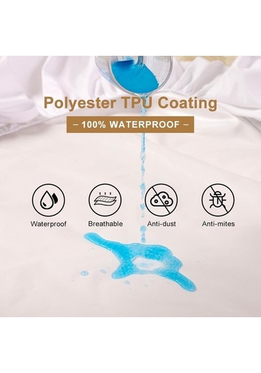 Novahub Gri Tek Kişi Yatak Çarşafı, Elastik Su Geçirmez Yatak Koruyucu, 150x200x30cm, Ev Ve Otel İçin Gri