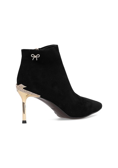 Guja 25k417 Kadın Hakiki Deri Topuklu Bot Siyah Siyah