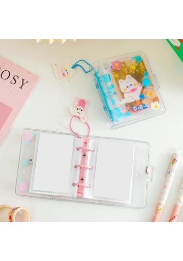 Trendooze Tutucu Telli Su Şeffaf Pembe Kartı Karikatür Geçirmez Fotoğraf Fotoğraf Dosya Cepli Albümü 20 Vs