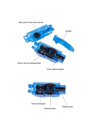 Fosenze Bisiklet Zincir Temizleme Seti - 2 Küçük Fırça + 1 Zincir Yıkama Aleti + 1 Büyük Mavi Fırça İle Bisiklet Bakımı Ve Onarımı, Hızlı Ve Verimli Temizlik Diğer