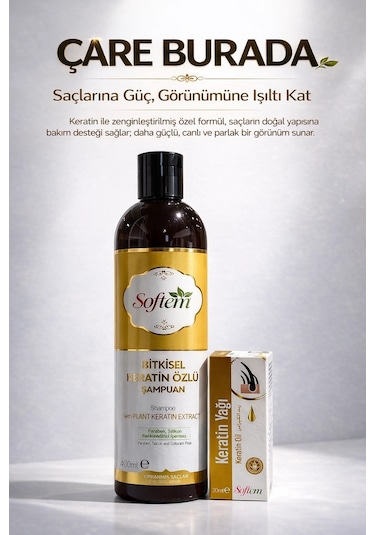 Keratin Özlü Şampuan 400 Ml + Keratin Yağı 20 Ml