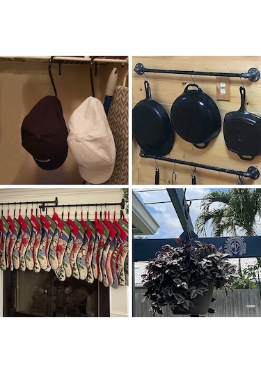 Yaozixa 4'lü 15 Cm Metal Kaymazsız Kaplama S Krokodili: Bitki, Aydınlatma, Mutfak Tencere, Çanta, Giysi Asma Krokodili