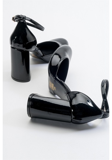 Luvishoes Oslo Siyah Rugan Kadın Topuklu Ayakkabı Sıyah Rugan