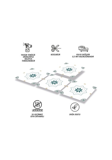 Kendinden Yapışkanlı Casablanca Desenli Pvc Karo 30x30 Cm 33 Adet 3m2