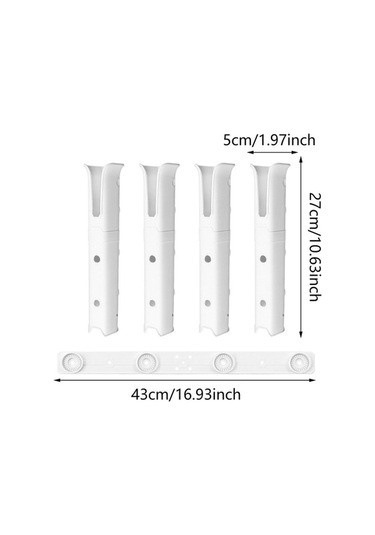 Pazly 4 Adet Balıkçılık Kutbu Standı Montaj Vidalı Beyaz Aksesuar