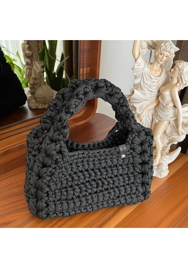 Siyah Yazlık Mini Kadın El Çantası Siyah