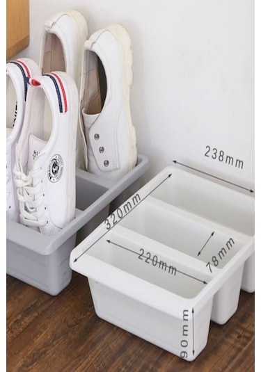 Roma 3 Bölmeli Dikey Ayakkabı Rampası Ayakkabı Terlik Kutusu Düzenleyici