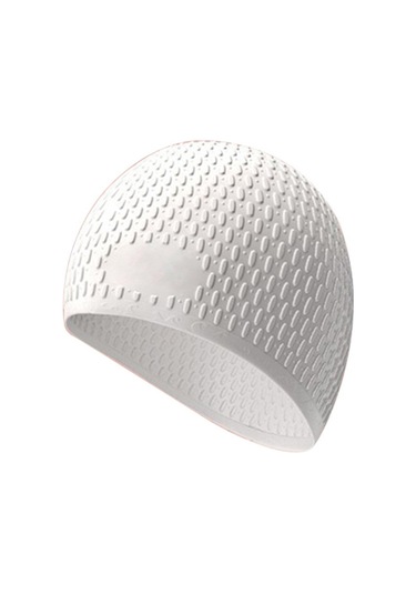 Beyaz Silikon Yüzme Bonesi, Kıvırcık Saçlar İçin İdeal Rahat Ba Beyaz