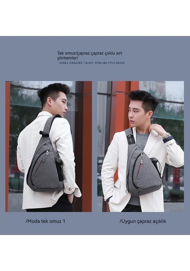 Pratik Ve Şık Çapraz Askılı Spor Çanta - Hafif Ve Fonksiyonel Günlük Kullanım İçin Dijital Depolama Alanı Siyah