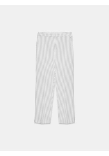 Dilvin 72660 Yırtmaçlı Paça Pantolon-beyaz Beyaz