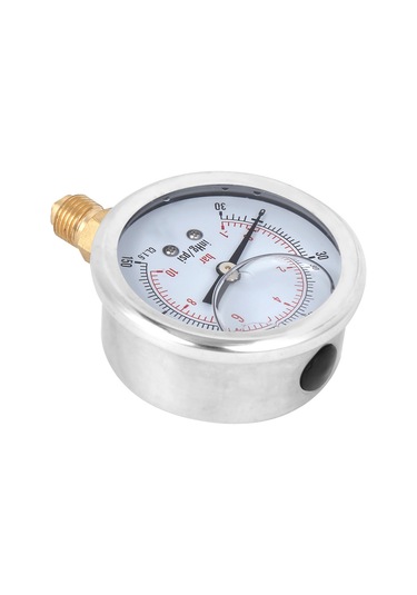 Dianziye Stainless Steel + Brass Radyal Yağlı Vakum Manometresi, 1/4bsp, -1-10 Bar Aralığı, Doğru Ölçüm, Basit Kurulum, Makine-sanayi Kullanıma Uygun