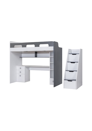 Ranza, Troya Ranza Masa Kitaplık Antrasit- Beyaz 90x200