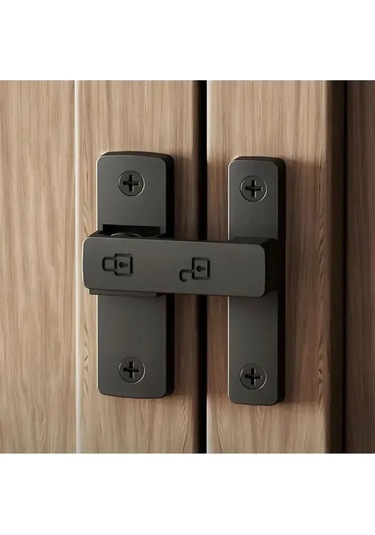 Fosenze 63 Mm Çinko Alaşımlı Yuvarlak Siyah Zımba Yüzey Montajlı Kapı Fişi - C216 Kordonlu, 180 Derece Konumlandırıcı Kilit Vidalı Montaj