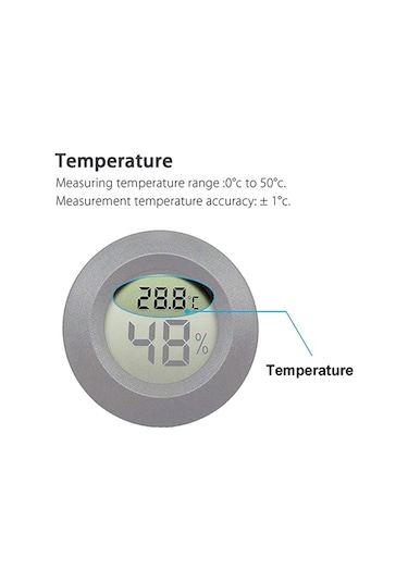 Springsun İç Mekan Sensörlü Termometre & Nem Ölçer: -0 C-50 C %10-%99 Rh - Ev, Sera, Bodrum, Evcil Hayvanlar