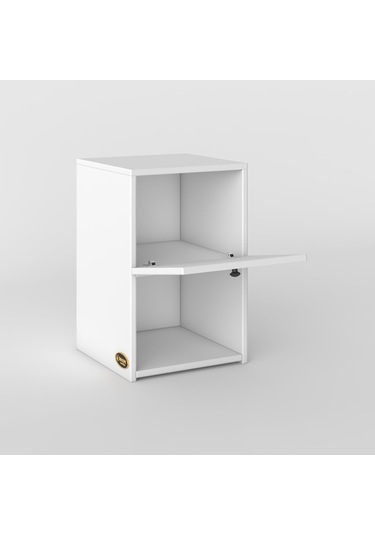 Kenzlife Komodin İzumi Byz 60 39 39 Komidin Kitaplık Ayakkabılık Kapaklı Arkalıklı Beyaz