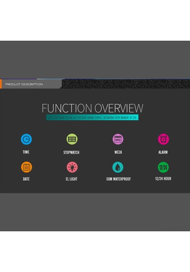 Xindoker Skmeı 1450 Dijital Saat - 50m Su Geçirmez, El Işık, Alarm, Kronometre, Hafta/tarih Gösterimi, Unisex Spor Kol Saati Pembe Çok Renkli