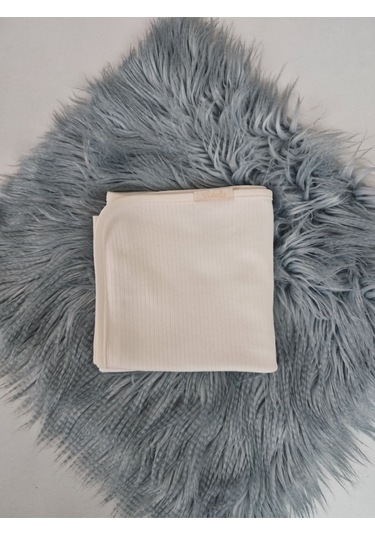 Ekru Fitilli Tek Katlı Bebek Battaniyesi Kundak %100 Pamuklu Çok Amaçlı Örtü 90x85cm Ekru