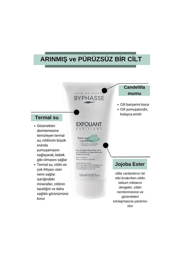 Byphasse Yağlı ve Karma Ciltler için Temizleyici ve Arındırıcı Yüz Peeling 150 ML