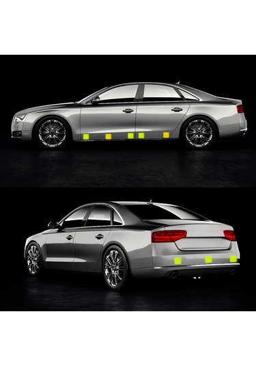 Yansıtıcı Uyarı Etiketi Tekerlek Kaşları Kapı Açma Yansıtıcı Şerit Araba Jant Koruyucu Araba Çıkartması Dıy Kare Mavi 10 Adet