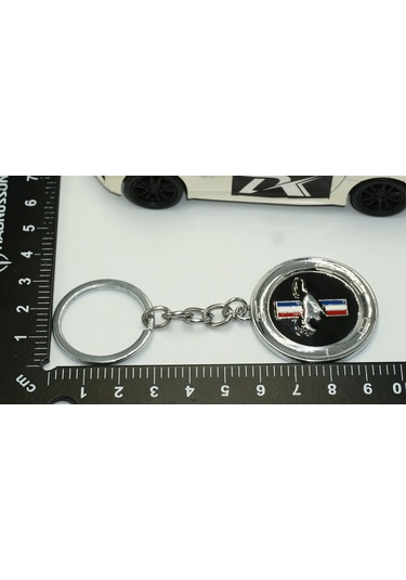 Dk Mustang Gt Logo Krom Metal Çift Yön Anahtarlık