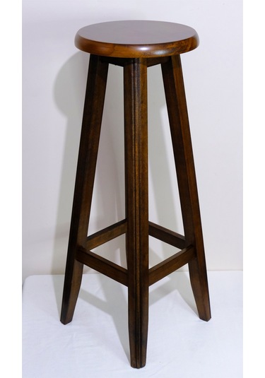 El Yapımı Doğal Ahşap Yuvarlak Tabure 80 Cm Şık Ve Dayanıklı Ceviz